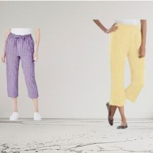 Woman Within Purple and Yellow Capris